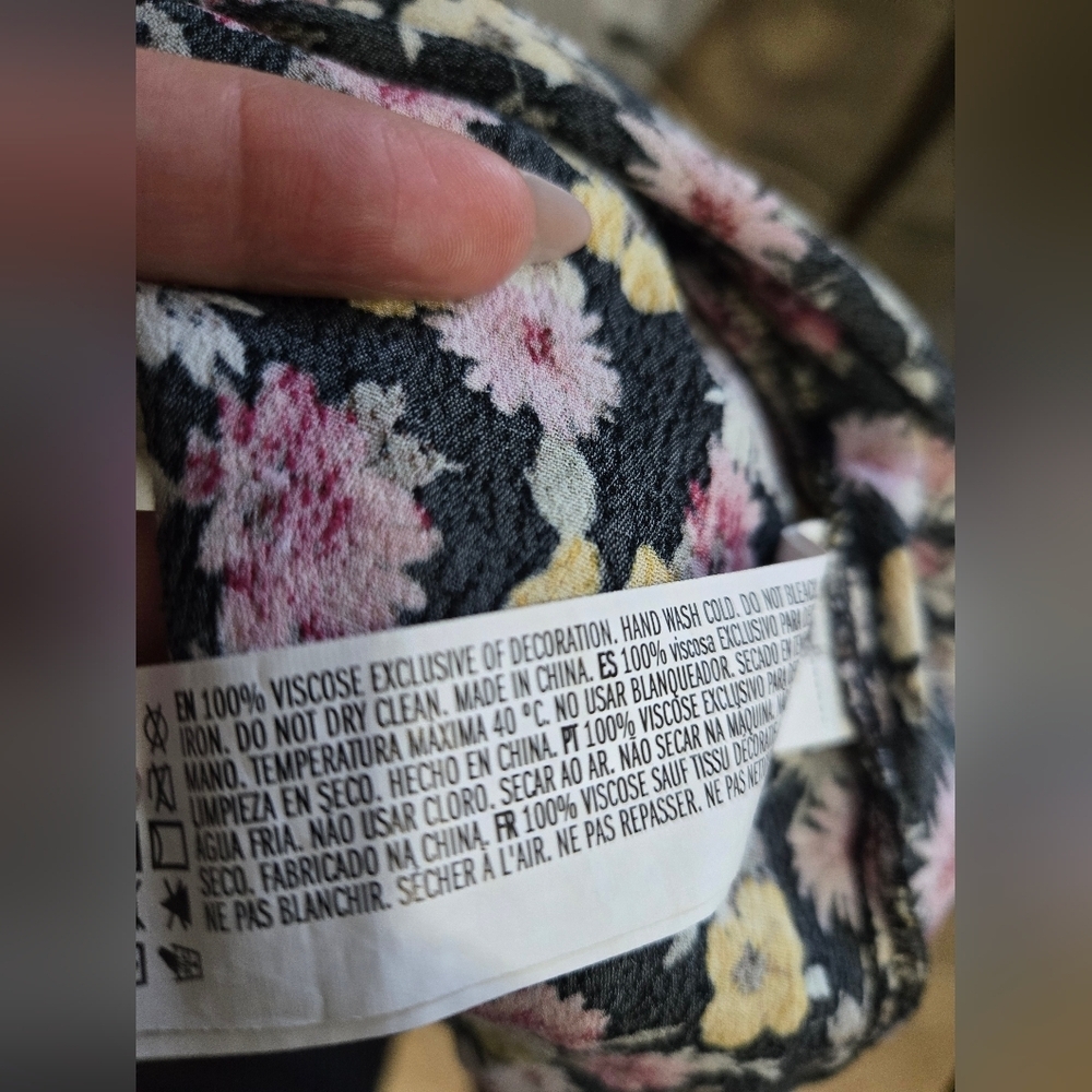 Forever 21 Floral Black Milkmaid Midi Dress - Picture 10 of 11